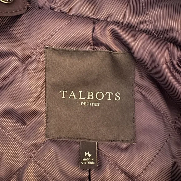 Talbots Size PM Solid Purple Long Sleeve Hooded Jacket - EUC - Picture 3 of 4